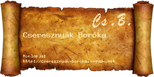Cseresznyák Boróka névjegykártya